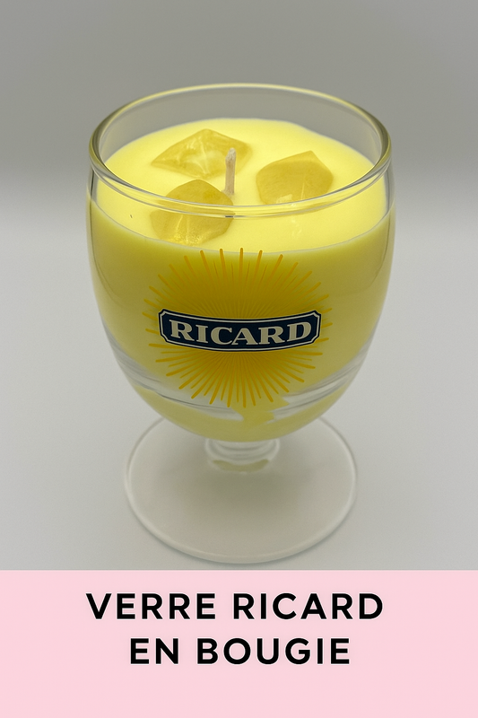 Bougie Artisanale dans un Verre Ricard