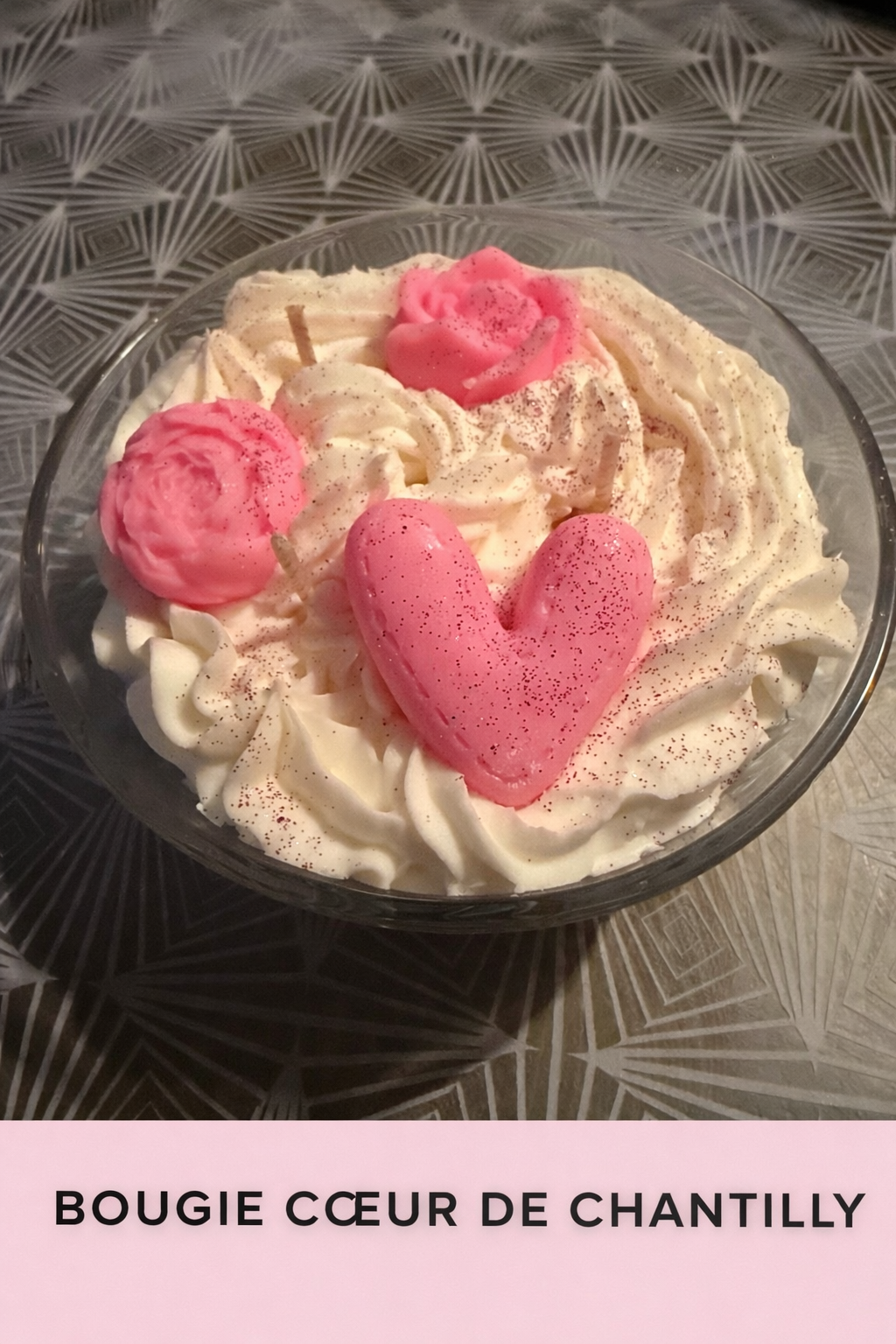 Bougie Cœur de chantilly